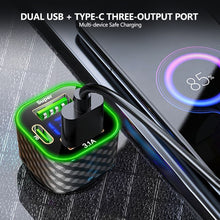 Load image into Gallery viewer, 4 in 1 Car Charger Dual PD with Voltage Display USB Super Fast Charge Adapter for iPhone Xiaomi Oppo Vivo Samsung
