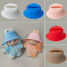 Load image into Gallery viewer, Silicone Doll Bucket Hat for Dollhouse Miniature 17cm Labubu Color Match Fisherman's Hat Kawaii Cute Doll Accessories Kids Girls Toys
