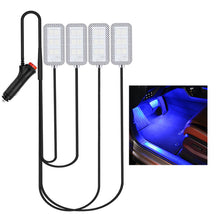 Load image into Gallery viewer, 4pcs/Set Car Ambient LED Light USB/Cigarette Lighter Powered Footwell Lights Interior Lighting DIY Atmosphere Decoration
