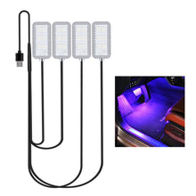 Load image into Gallery viewer, 4pcs/Set Car Ambient LED Light USB/Cigarette Lighter Powered Footwell Lights Interior Lighting DIY Atmosphere Decoration
