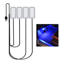 Load image into Gallery viewer, 4pcs/Set Car Ambient LED Light USB/Cigarette Lighter Powered Footwell Lights Interior Lighting DIY Atmosphere Decoration
