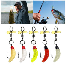 Load image into Gallery viewer, 1PC Propeller Grub Bait High Rotation Anti-Tangle Bread Worm Lure Soft Bait for Trout Tilapia Perch
