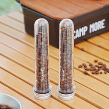 Load image into Gallery viewer, 1PC 60ML Coffee Bean Test Tube Storage Bottle PET Transparent Plastic Container for Dried Flowers Candy Storage Outdoor Camping Sub bottle
