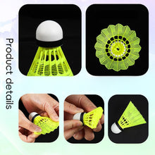 Load image into Gallery viewer, 3PCS LED Light Up Badminton Balls Windproof Durable High-Elasticity Nylon Balls Night Outdoor Training Glow-In-The-Dark Badminton
