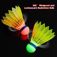 Load image into Gallery viewer, 3PCS LED Light Up Badminton Balls Windproof Durable High-Elasticity Nylon Balls Night Outdoor Training Glow-In-The-Dark Badminton
