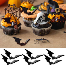 Load image into Gallery viewer, Halloween 3D Acrylic Bat Cake Topper Cupcake Decorations Reusable Spooky Flying Gothic Wedding Halloween Party Cake Accessories Decor
