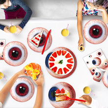 Load image into Gallery viewer, Halloween Eyeball Theme Party Supplies Set Scary Disposable Tableware Kit Plates/Napkins/Banner/Tablecloth Decor All-in-One Pack
