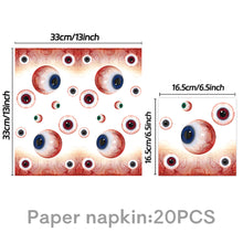 Load image into Gallery viewer, Halloween Eyeball Theme Party Supplies Set Scary Disposable Tableware Kit Plates/Napkins/Banner/Tablecloth Decor All-in-One Pack
