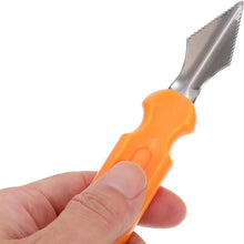 Load image into Gallery viewer, Halloween Pumpkin Carving Kit with Storage Bag DIY 7-Piece Stainless Steel Jack-o-Lantern Making Vegetable Fruit Carving Tools
