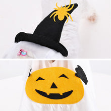 Load image into Gallery viewer, Halloween Ghost Dog Costume Hat &amp; Cloak with Candy Bag Spooky Cute Breathable Trick or Treat Pet Costume Photo Prop Pet Cosplay Gear
