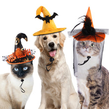 Load image into Gallery viewer, Halloween Pet Hat Adjustable for Cats Dogs Funny Party Hats Cute Devil Costume Trick or Treat Gear Satanic Pet Accessories
