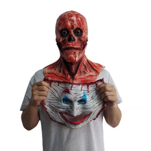 Load image into Gallery viewer, Halloween Animated Talking Mask Glowing Green Eyes Skull Mask Animated Moving Jaw Skull Realistic Halloween Prop Full Head Halloween Skull Mask
