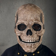 Load image into Gallery viewer, Halloween Animated Talking Mask Glowing Green Eyes Skull Mask Animated Moving Jaw Skull Realistic Halloween Prop Full Head Halloween Skull Mask
