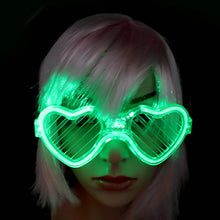 Load image into Gallery viewer, Halloween Light Up LED Glasses Rave Party Flash Heart Festival Accessories Night Party Glow in the Dark Electronic Rave Gear Photography Props
