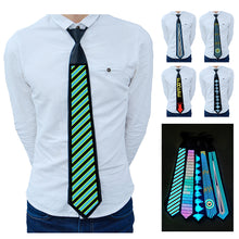 Load image into Gallery viewer, Novelty Tie Voice Activated LED Party Favors Light Up Bow Tie Festival Party Light Necktie Musical Sound Activated Tie Essential Outfits for Parties
