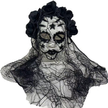 Load image into Gallery viewer, Halloween Cosplay Mask Dia de los Muertos Mexican Day of the Dead Spooky Veil Calavera Mask Lace Elegant Gothic Photo Prop Dance Party Mask
