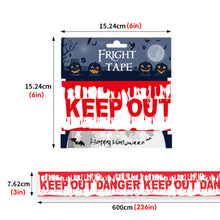 Load image into Gallery viewer, Halloween Warning Tape Caution Barrier Festival Warning Streamer Spooky Party Haunted House Outdoor Porch Yard Halloween Decoration Supplies
