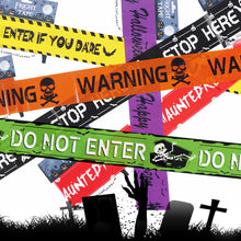 Load image into Gallery viewer, Halloween Warning Tape Caution Barrier Festival Warning Streamer Spooky Party Haunted House Outdoor Porch Yard Halloween Decoration Supplies

