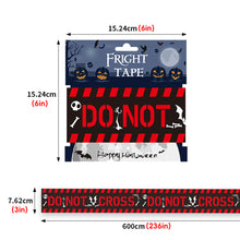 Load image into Gallery viewer, Halloween Warning Tape Caution Barrier Festival Warning Streamer Spooky Party Haunted House Outdoor Porch Yard Halloween Decoration Supplies
