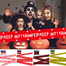 Load image into Gallery viewer, Halloween Warning Tape Caution Barrier Festival Warning Streamer Spooky Party Haunted House Outdoor Porch Yard Halloween Decoration Supplies

