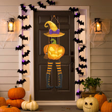 Load image into Gallery viewer, Halloween Pumpkin Witch Hat Hanger Cardstock Festive Ornament Indoor and Outdoor Halloween Accessory
