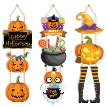 Load image into Gallery viewer, Halloween Pumpkin Witch Hat Hanger Cardstock Festive Ornament Indoor and Outdoor Halloween Accessory
