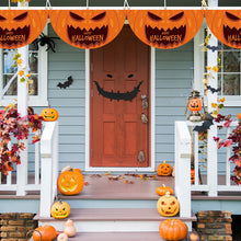 Load image into Gallery viewer, Fan-Shaped Halloween Banner 45x90cm Polyester Spooky Party Courtyard Fence Porch Ghost Pumpkin Banner Hang Halloween Flag Decorations
