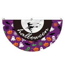 Load image into Gallery viewer, Fan-Shaped Halloween Banner 45x90cm Polyester Spooky Party Courtyard Fence Porch Ghost Pumpkin Banner Hang Halloween Flag Decorations
