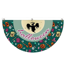 Load image into Gallery viewer, Fan-Shaped Halloween Banner 45x90cm Polyester Spooky Party Courtyard Fence Porch Ghost Pumpkin Banner Hang Halloween Flag Decorations
