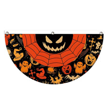 Load image into Gallery viewer, Fan-Shaped Halloween Banner 45x90cm Polyester Spooky Party Courtyard Fence Porch Ghost Pumpkin Banner Hang Halloween Flag Decorations
