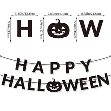 Load image into Gallery viewer, Happy Halloween Banner Ghost and Pumpkin Bunting Pennant Flag Photo Booth Orange Black Home Porch Atmosphere Party Decor Supplies
