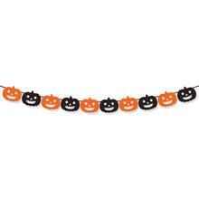 Load image into Gallery viewer, Happy Halloween Banner Ghost and Pumpkin Bunting Pennant Flag Photo Booth Orange Black Home Porch Atmosphere Party Decor Supplies
