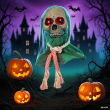 Load image into Gallery viewer, Automatic Halloween Jump Scare Ghost Motion Sound Activated Big Hanging Electric Halloween Decor Screaming Hanging Ghost Prop with Sensor
