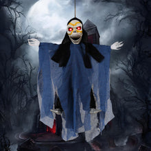 Load image into Gallery viewer, Automatic Halloween Jump Scare Ghost Motion Sound Activated Big Hanging Electric Halloween Decor Screaming Hanging Ghost Prop with Sensor
