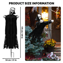 Load image into Gallery viewer, Scream Scarecrow Halloween Ghost Terror Scary Yard Display Farm Props aunted Lawn Ornament Bird Repellent Spooky Garden Protector
