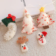 Load image into Gallery viewer, Wool Felt Christmas Pendants Hand Sewing Felt Snowmen Xmas Tree Wreath Socks Gloves Hanging Ornaments Party Decor
