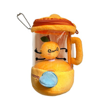 Load image into Gallery viewer, Cartoon Fruit Juicer Plush Toy Watermelon/Orange/Banana Bag Pendants Blender Toy Drawstring Rotating Plush Keychains
