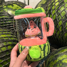 Load image into Gallery viewer, Cartoon Fruit Juicer Plush Toy Watermelon/Orange/Banana Bag Pendants Blender Toy Drawstring Rotating Plush Keychains

