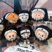 Load image into Gallery viewer, For Labubu 17cm Cute Creative Dark Gothic Nun Oath Clothes Doll Headscarf Cloak 10cm 10cm Cute Mini Plush Doll Clothes
