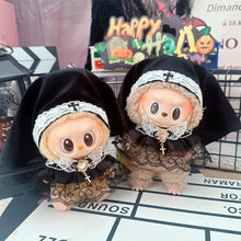 Load image into Gallery viewer, For Labubu 17cm Cute Creative Dark Gothic Nun Oath Clothes Doll Headscarf Cloak 10cm 10cm Cute Mini Plush Doll Clothes
