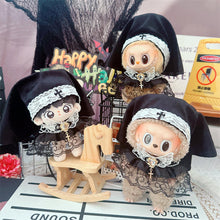 Load image into Gallery viewer, For Labubu 17cm Cute Creative Dark Gothic Nun Oath Clothes Doll Headscarf Cloak 10cm 10cm Cute Mini Plush Doll Clothes
