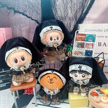 Load image into Gallery viewer, For Labubu 17cm Cute Creative Dark Gothic Nun Oath Clothes Doll Headscarf Cloak 10cm 10cm Cute Mini Plush Doll Clothes
