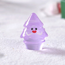Load image into Gallery viewer, Christmas Glow in The Dark Smiling Face Christmas Tree Resin Accessories DIY Bags Pendant Materials Micro Landscape Ornaments
