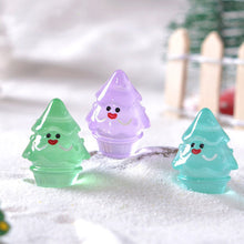 Load image into Gallery viewer, Christmas Glow in The Dark Smiling Face Christmas Tree Resin Accessories DIY Bags Pendant Materials Micro Landscape Ornaments
