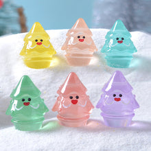 Load image into Gallery viewer, Christmas Glow in The Dark Smiling Face Christmas Tree Resin Accessories DIY Bags Pendant Materials Micro Landscape Ornaments
