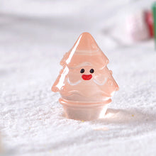 Load image into Gallery viewer, Christmas Glow in The Dark Smiling Face Christmas Tree Resin Accessories DIY Bags Pendant Materials Micro Landscape Ornaments
