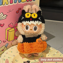 Load image into Gallery viewer, Miniature Halloween Hand-knitted Doll Costume with Hat for 17cm Labubu Dolls Cute DIY Doll Clothes Lovely Outfit Gifts for Girls Friends
