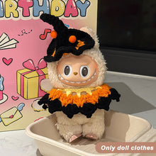 Load image into Gallery viewer, Miniature Halloween Hand-knitted Doll Costume with Hat for 17cm Labubu Dolls Cute DIY Doll Clothes Lovely Outfit Gifts for Girls Friends
