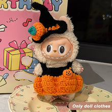Load image into Gallery viewer, Miniature Halloween Hand-knitted Doll Costume with Hat for 17cm Labubu Dolls Cute DIY Doll Clothes Lovely Outfit Gifts for Girls Friends
