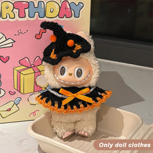 Load image into Gallery viewer, Miniature Halloween Hand-knitted Doll Costume with Hat for 17cm Labubu Dolls Cute DIY Doll Clothes Lovely Outfit Gifts for Girls Friends
